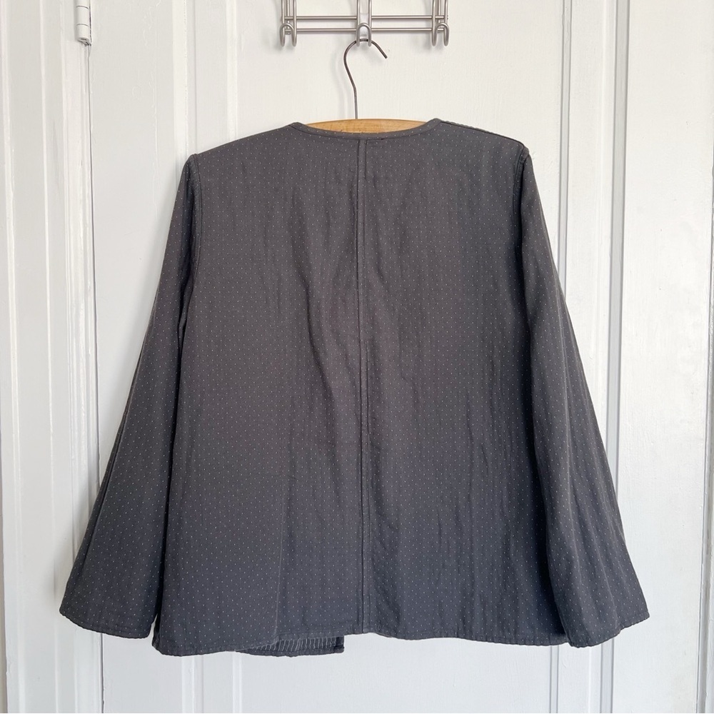 Eileen Fisher • Reversible Organic Cotton Kimono Jacket charcoal grey - Picture 12 of 13